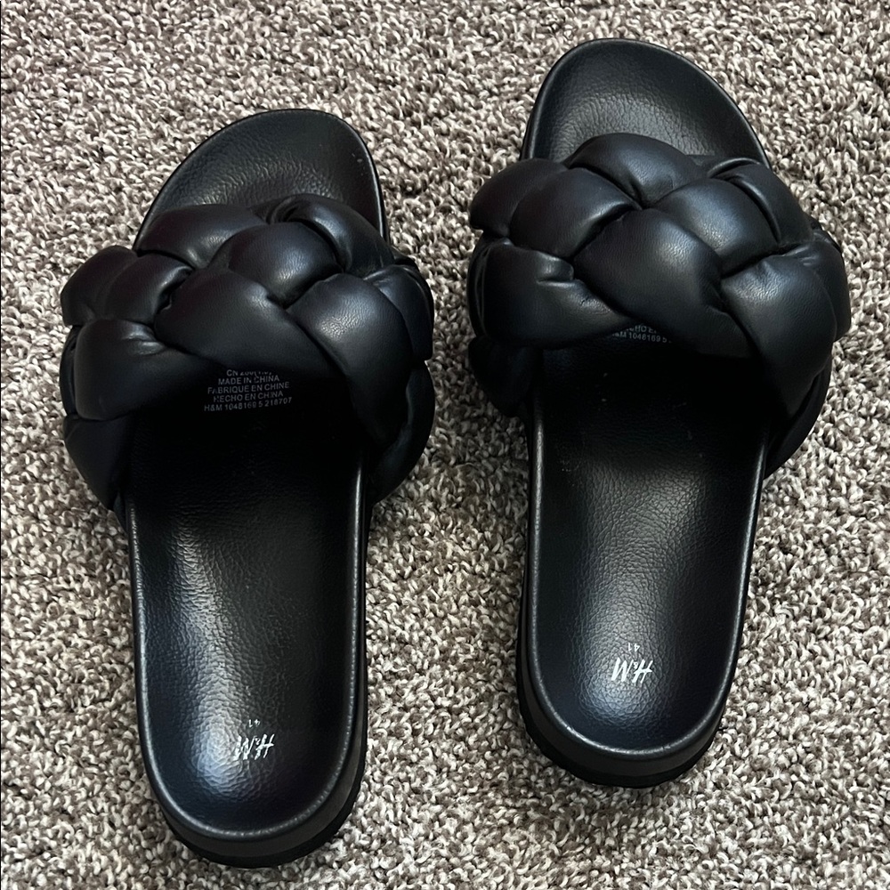 H&M Black Braided Sandals